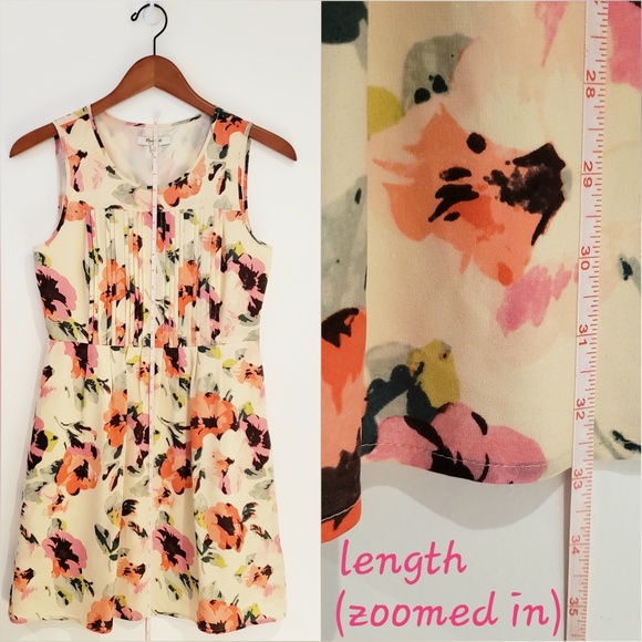 Madewell Tea Rose Floral Pleated Silk Dress - Picture 7 of 8